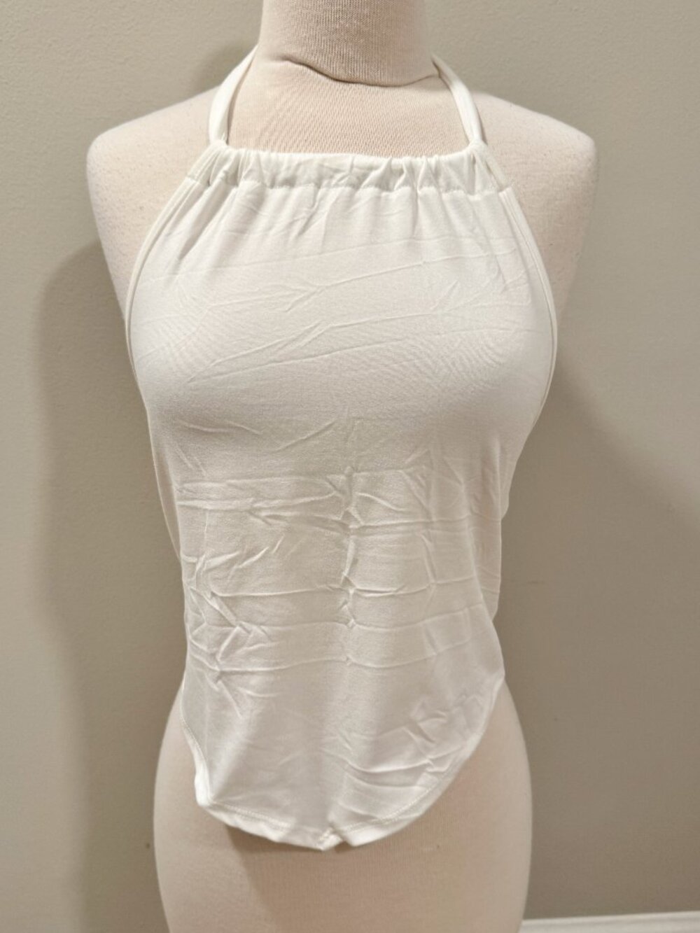 NWT Womens Small Gaze DTLA brand White Halter Top
